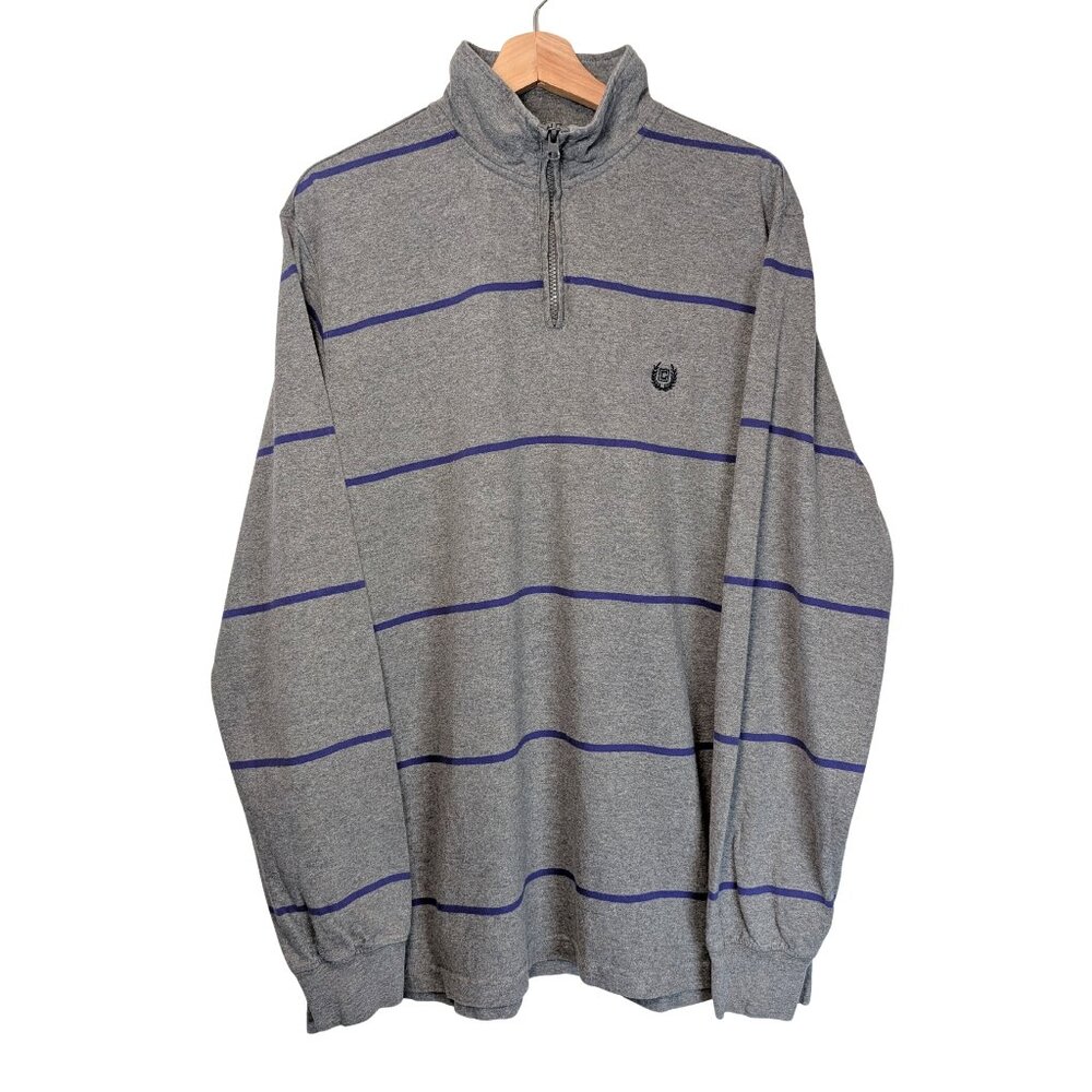 Chaps Mens XL shirt long sleeve Quarter Zip Pullover Y2K Preppy Casual layer